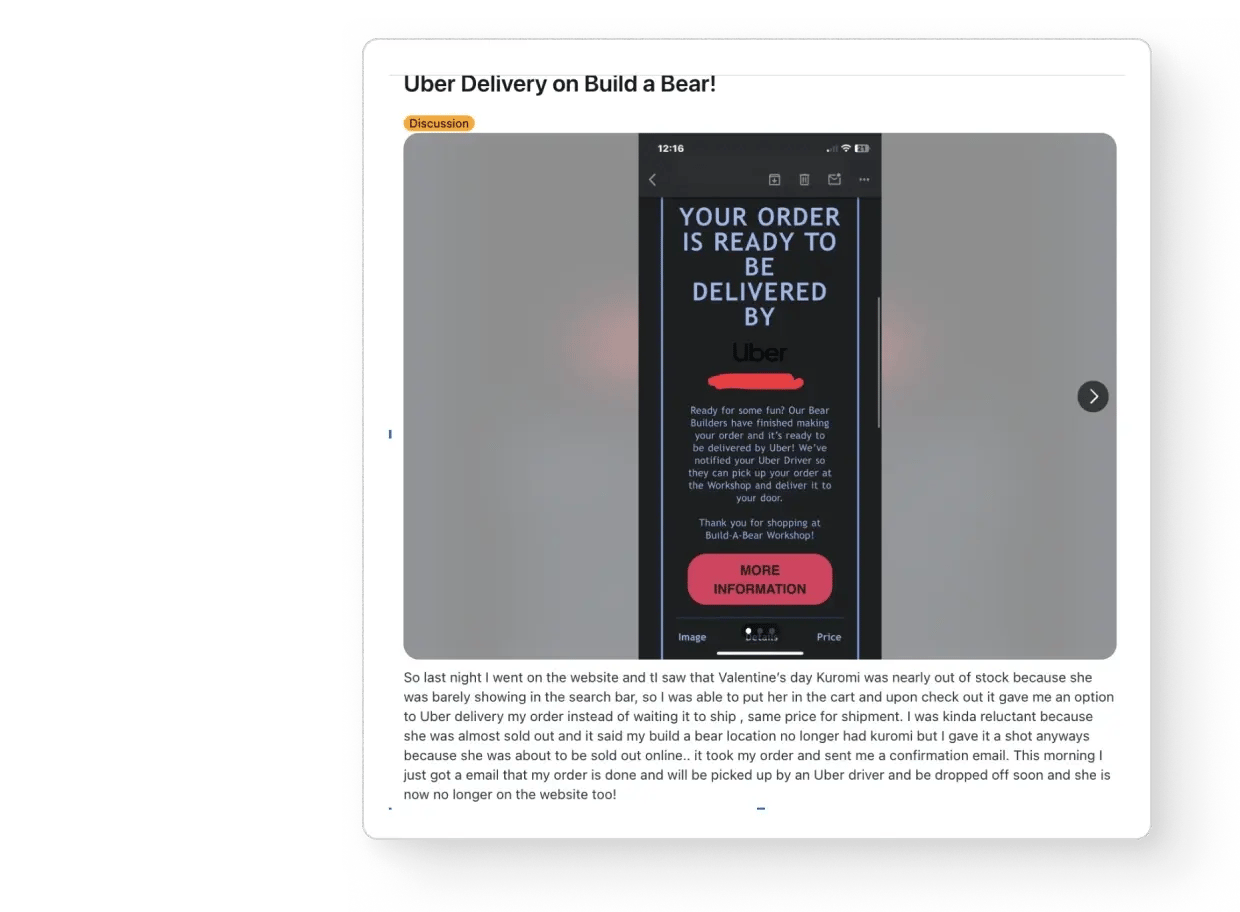 Uber Delivery Customer Review