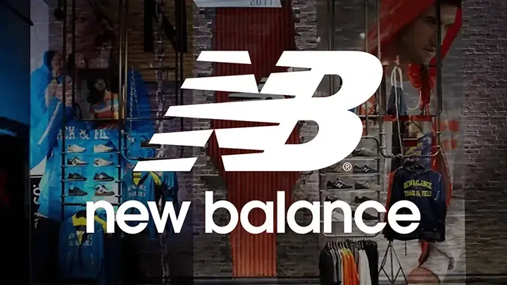 New Balance logo over products