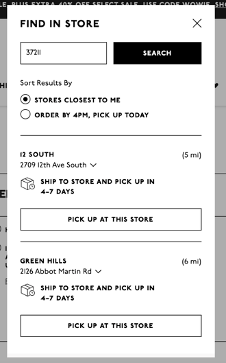 ship to store order fulfillment